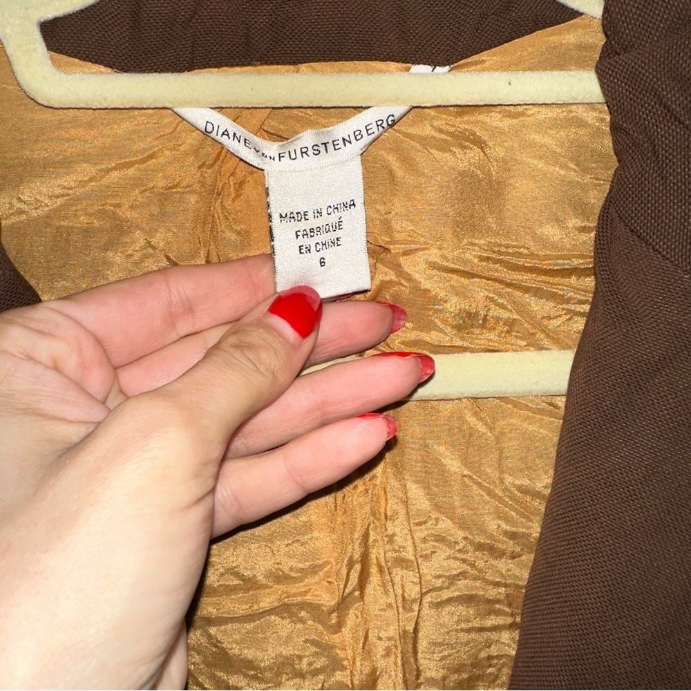 Diane von furstenberg blazer brown size 6 - Picture 3 of 5